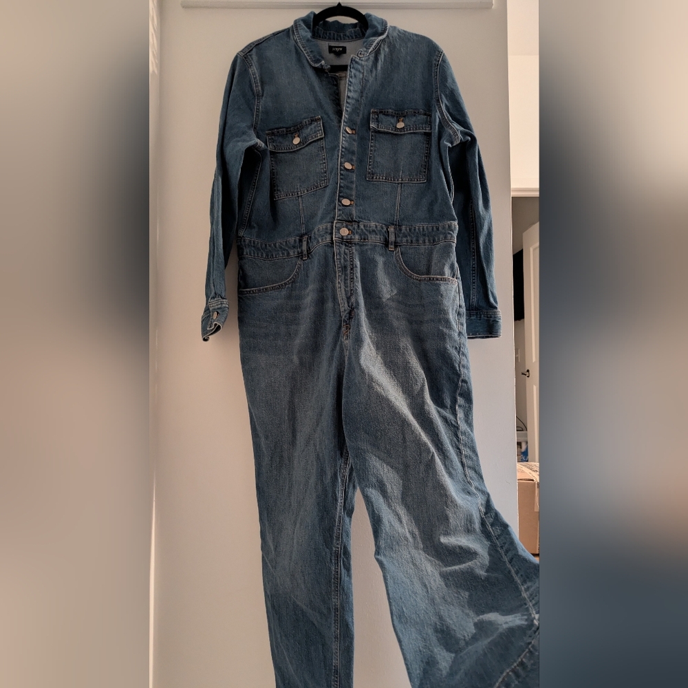 J Crew Denim Jumpsuit Size 16 - Picture 2 of 6